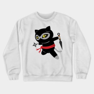 Ninja Cat Strikes! Crewneck Sweatshirt